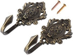 Curtain Tiebacks Small Lightweight Hooks, Vintage Bronze Rose Pattern by Hicello