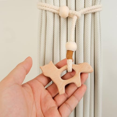 2 Pack Wooden Curtain Tiebacks - Image 4