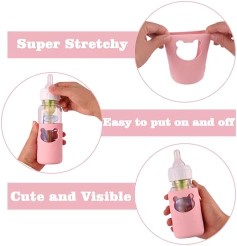 4 Pack Silicone Sleeve for Dr. Brown Natural Narrow Glass Baby Bottle 4 oz - Image 5