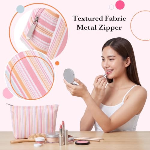 Huhumy 2 Pcs Makeup Bag Set for Women, Color Stripe - Image 4