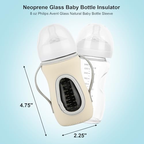 Beautyflier 2PCS Sleeve Covers for 8 oz Philips Avent Glass Natural Baby Bottle - Image 2