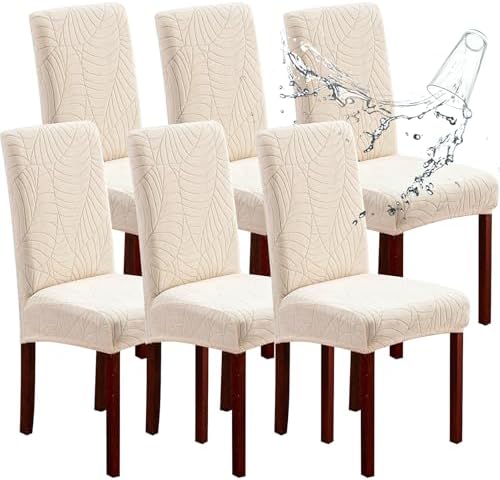 Genina Waterproof Dining Chair Covers Set of 6 Parsons Chair Slipcovers by Genina