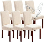 Genina Waterproof Dining Chair Covers Set of 6 Parsons Chair Slipcovers by Genina