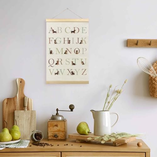 TLESKE Dachshund Alphabet ABC Chart Poster Hanger Frame, Homeschool Preschool - Image 6