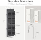 Lifewit 1 Pack Over the Door Organizer 12 Section Hanging Storage Dark Gray - Image 2