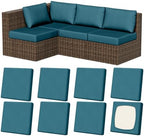 8Pcs Outdoor Cushion Covers, Stretch Patio Furniture Couch Chair Slipcovers by VORSHAPE