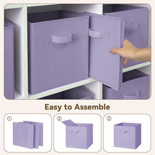 GRANNY SAYS 11 Inch Cube Storage Bins, Lavender Purple - Image 5