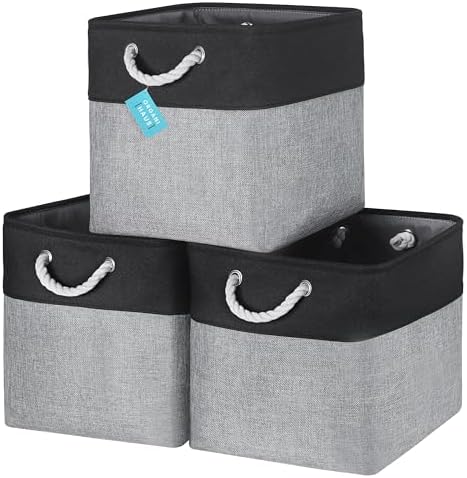 OrganiHaus 13x13 Cube Storage Bins, Rope Handles by OrganiHaus