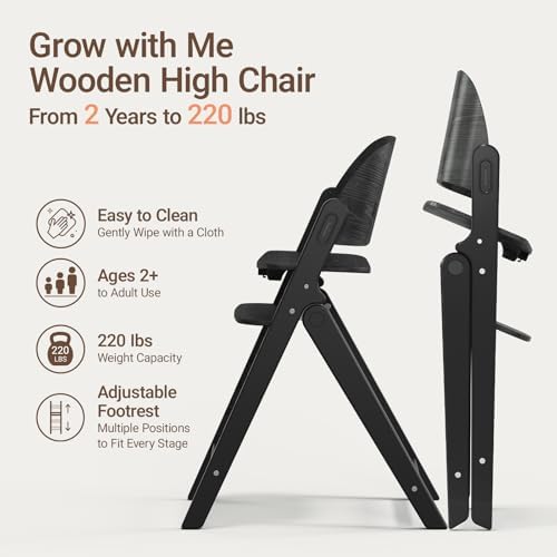 MAMAZING GrowPod Wooden High Chair, Ergonomic Seat & Easy to Clean, Toddler - Image 2
