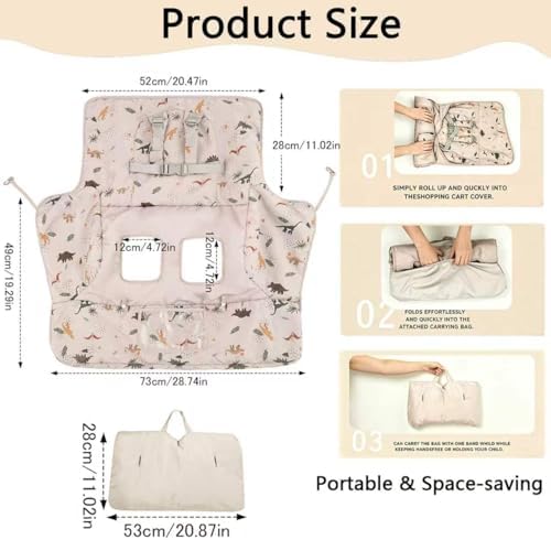 Shopping Cart Cover for Baby 2 in 1 High Chair Covers for Restaurant - Image 3