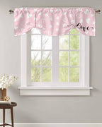 Pink Valentine's Day Blackout Tie Up Valance Curtains - Image 4