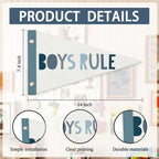 Boy Nursery Decor Pennant Felt Banners Flags, Boys Rule Wall Hanging Banner - Image 7