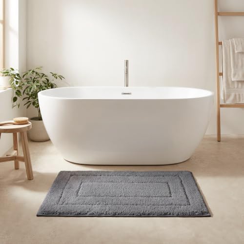 GRANNY SAYS Dark Grey Bathroom Rug 36" x 24", Non-Slip Microfiber Bath Mat - Image 2