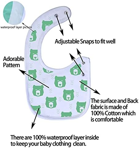 Maiwa 6 Pack Waterproof Cotton Baby Bibs - Image 2