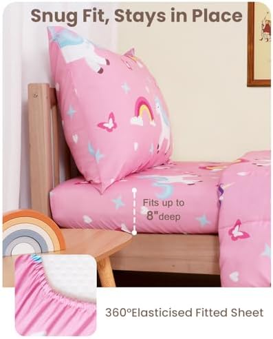 TinyPalsa 4-Piece Toddler Bedding Set, Toddler Bed Comforter Set - Image 6