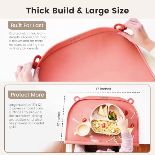 Large Silicone Placemat, Raised Edge Leakproof, Non-Slip - Image 4