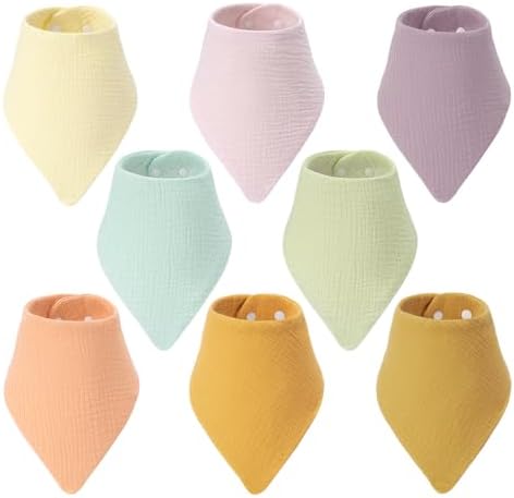 8-Pack Muslin Baby Bibs for Drooling and Teething by Unknown