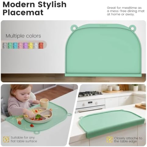 Large Silicone Placemat, Raised Edge Leakproof, Non-Slip - Image 3