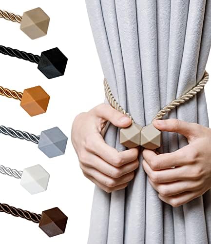 NazTur Magnetic Curtain Tiebacks, Curtain Ties, No-Drill Holdbacks by NazTur