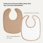Konssy 8-Pack Muslin Baby Bibs, Adjustable Fit - Image 2