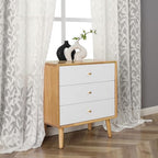 Lecloud Leia Ivory Sheer Curtains 72 Inches Long 2 Panels, Jacquard Texture - Image 2