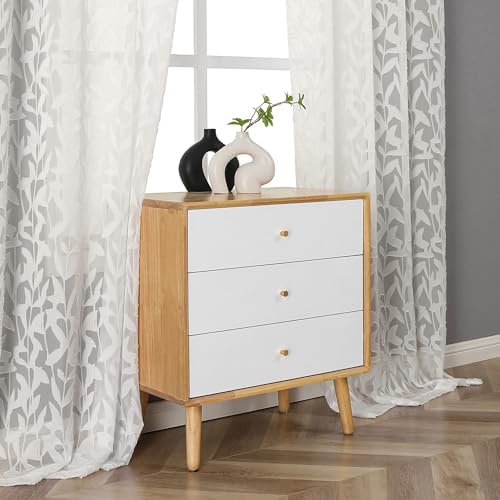 Lecloud Leia Ivory Sheer Curtains 72 Inches Long 2 Panels, Jacquard Texture - Image 2
