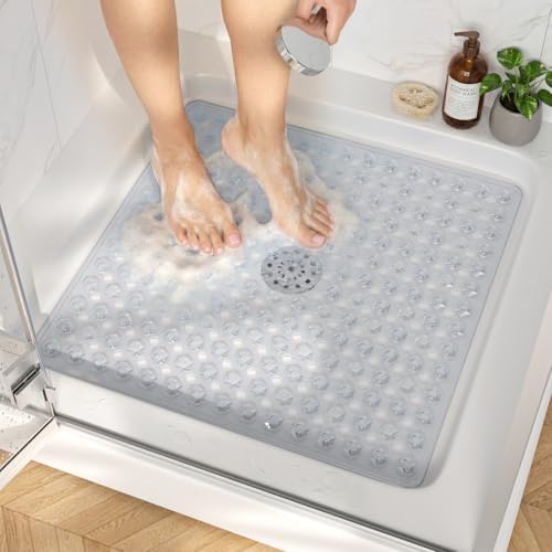HITSLAM Shower Mat Non Slip, Square Bath Tub Mat by HITSLAM