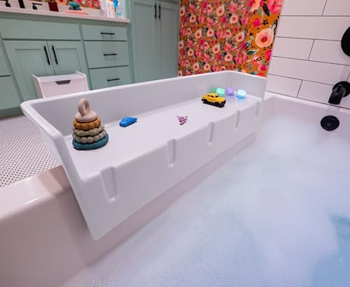 Tub Topper Kids Bathtub Splash Guard, Shelf & Toddler Bath Toy Tray by TubTopper