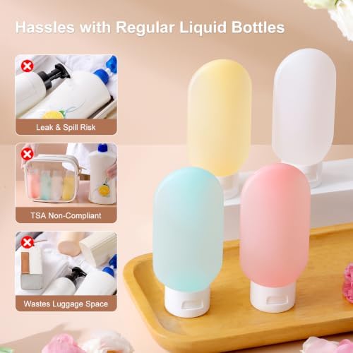 Anntrue Travel Bottles for Toiletries 4 Pack, TSA Approved 2 oz Travel Size - Image 5