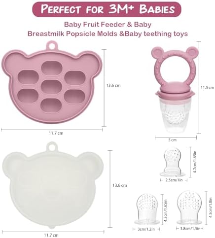 Baby Breastmilk Popsicle Molds & Baby Fruit Feeder, Infant Food Freezer Tray - Image 3
