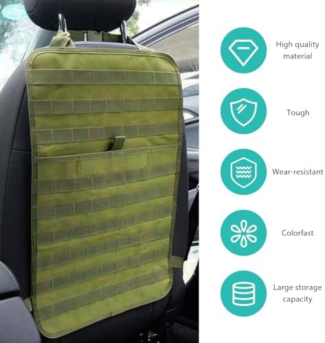 Car Seat Back Organizer, Tactical MOLLE Sag Proof Vehicle Panel Backseat Cover - Image 3