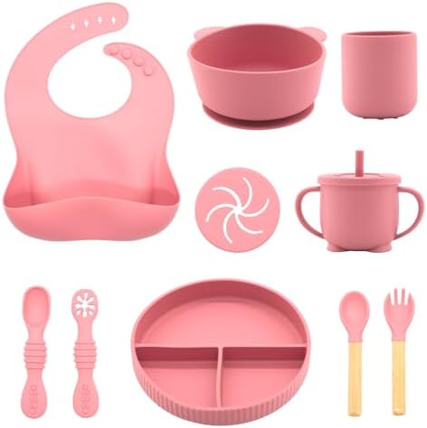 Silicone Baby Feeding Set 10 Pcs, Baby Led Weaning Supplies, Baby Feeding by Unknown