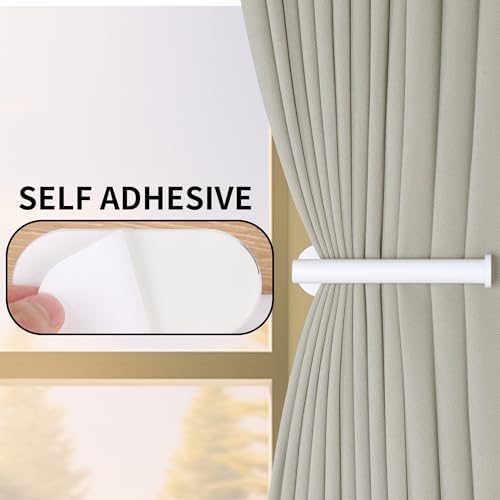 Groleca Adhesive Curtain Holdbacks No Drill Curtain Tiebacks, 2 Pack - Image 3