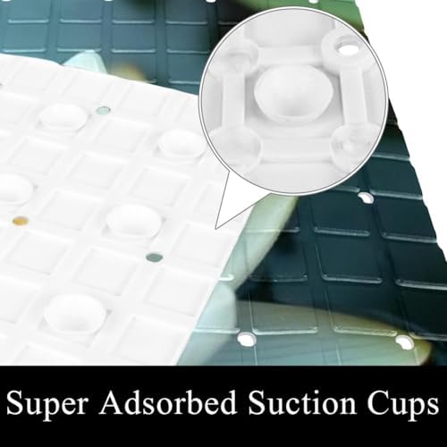 Bath Tub Shower Mat, Washable Bathtub Floor Mats, Suction Cups and Drain Holes - Image 2