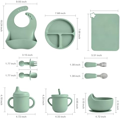 Silicone Baby Feeding Set 10 Pcs, Baby feeding essentials - Image 7