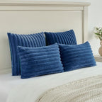 FUTEI Pack of 2 Faux Fur Throw Pillow Covers 24x24 Inch - Image 5