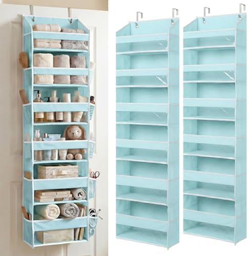 HOMELUX THEORY Over the Door Organizer, 100D Fabric, Baby Blue 2pc by HomeluxTheory