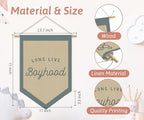 Boys Room Decor, Long Live Boyhood Linen Canvas Banner, Boy Nursery Wall - Image 4