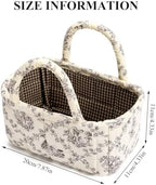 Small Storage Basket Organizer, Mini Fabric Floral Storage Baskets - Image 6
