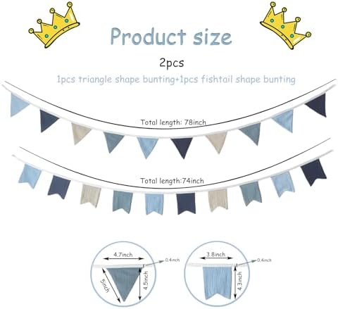 Muslin Cotton Fabric Pennant Banner Flags - Image 2