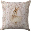 Bunny Pillow Cover 18x18, Floral Ballet Rabbit Girls Room Decor by Unknown