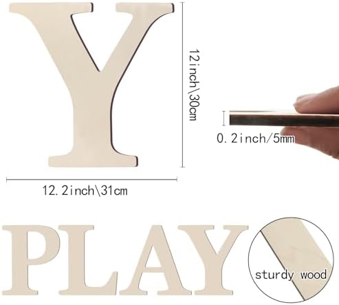 Wooden Letters 12 Inch Large Paintable Wood Letters Y - Image 2