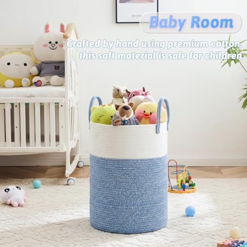 Laundry Basket, Woven Cotton Rope Laundry Hamper, 80L - Image 4