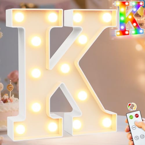 Pooqla LED Light Up Letters, Warm White and Colorful Lighted Marquee Letters by Pooqla