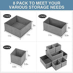 Criusia Drawer Organizer Clothes, 8 Pack Underwear Organizer, Foldable Closet - Image 3
