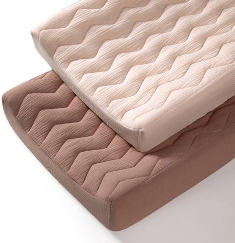 lulumoon Muslin Changing Pad Cover: Quilted Cotton Gentle on Baby's Skin by Lulumoon