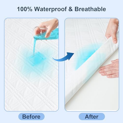 David’s Kids 2 Pack Mini Crib Waterproof Cover, Soft Pad Cover - Image 6
