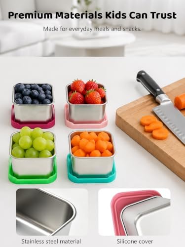 HTEVW 6 Pack Stainless Steel Snack Containers - Image 5
