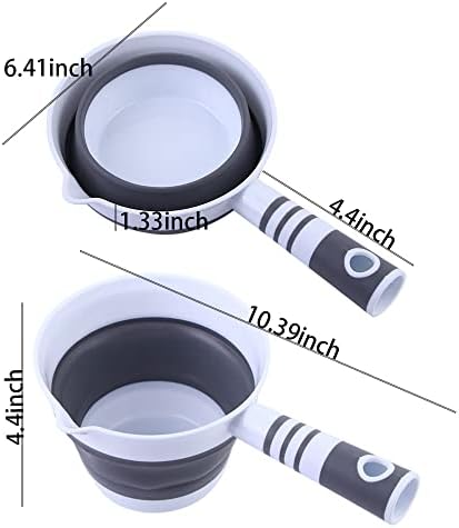 Leadigol 2PCS Foldable Water Scoops, Silicone Long Handle Collapsible Water - Image 2