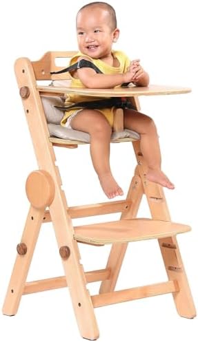 Wooden High Chair for 6+ Months to 300 Lb, Folding by AIMOADO